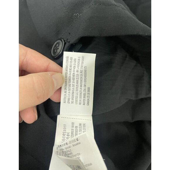 Zara Mens Overshirt Jacket L Black Relaxed Cotton Linen Collared 0706/280 NWT - Picture 9 of 16